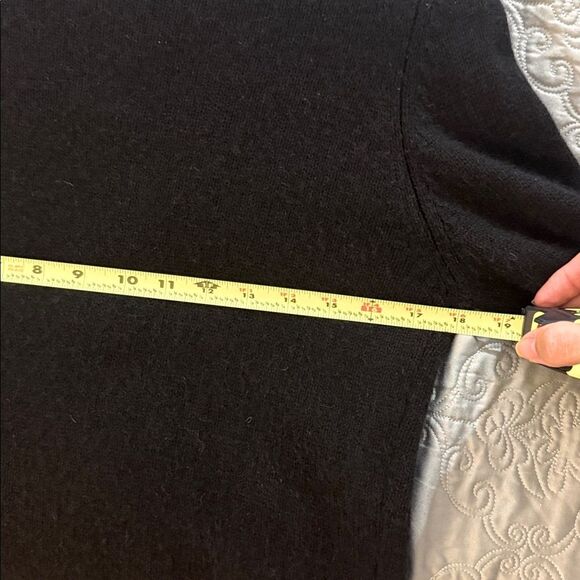 White + Warren Women Black Zip-Up Sweater Cardigan Cashmere Full Zip Medium - Picture 7 of 7